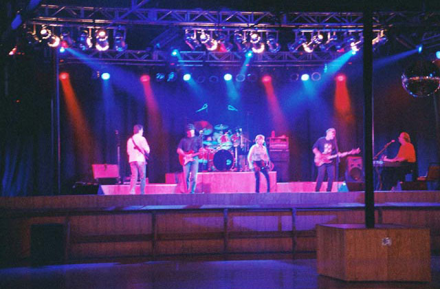 Concert stage with full lighting rig built by Southeast Staging